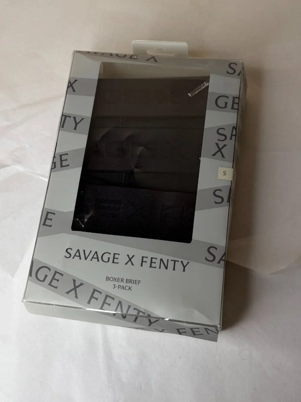 New 3-Pack Savage x Fenty Shadow Fit Boxer Briefs Black Size S